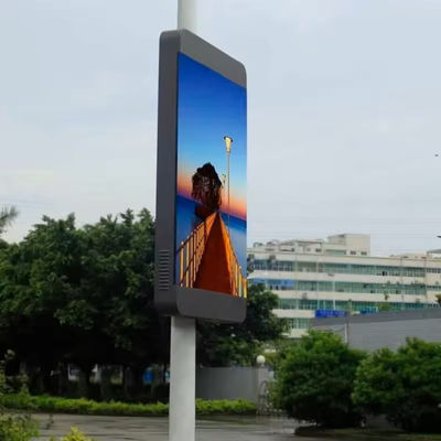 Outdoor Waterproof Light Pole LED Display Screen P3.91 Full Color