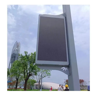 P4 SMD1921 led display WIFI 3G 4G led street light pole screen customized size street lamp pole mounted outdoor advertising LED digital display