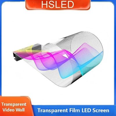 Transparente Led-Film-Anzeige auf Fensterflexible transparente Videowand